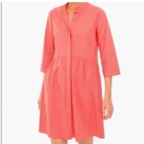 Tuckernuck Poplin Royal Shirt Dress Poppy Pink Quiet Luxury Dress Size Medium - Picture 3 of 12